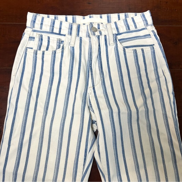 JOE’S Jeans The Blake High Rise Wide Leg Crop Denim Yard Dye Stripe Size 25 - Picture 5 of 12